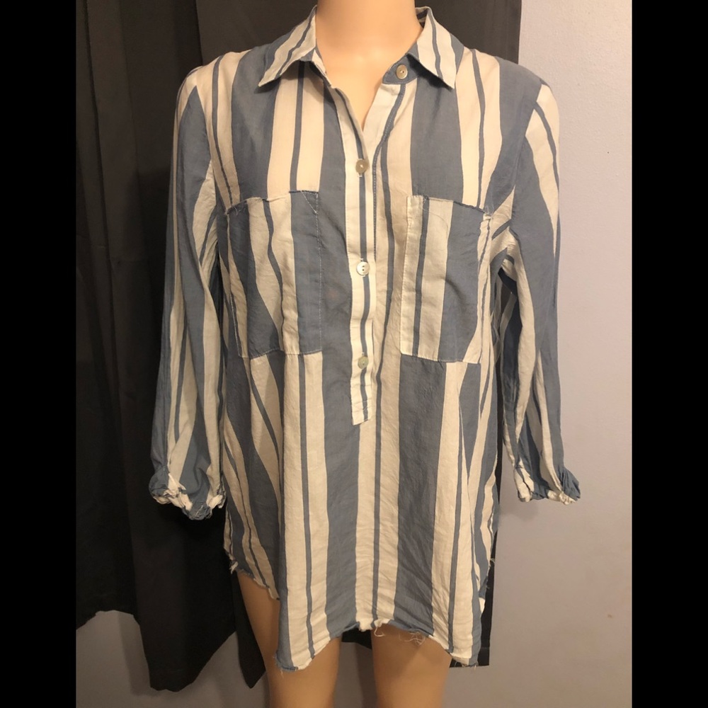 show me your mumu striped button down shirt woman’s small lightweight top